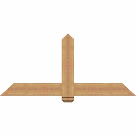 Ekena Millwork Eugene Smooth Timber Gable Bracket, Western Red Cedar, 60"W x 27"H x 5 1/2"D x 5 1/2"F, 11/12 Pitch GBW060X27X0606EUG00SWR